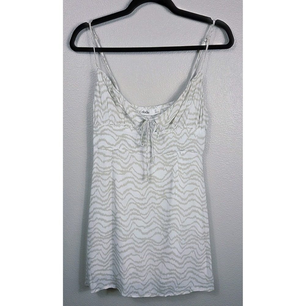 Elodie Sage Greenโ Abstract Zebra Print Babydoll Mini Dress Medium